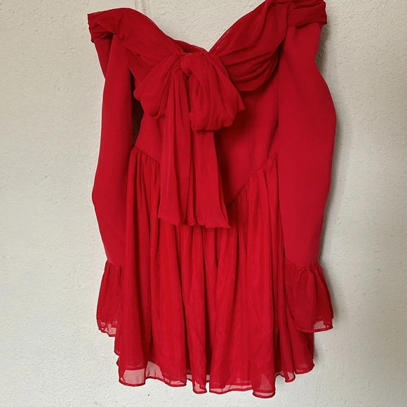 House of CB 'Alana' Scarlet Off Shoulder Dress NWOT size XS - Picture 11 of 13